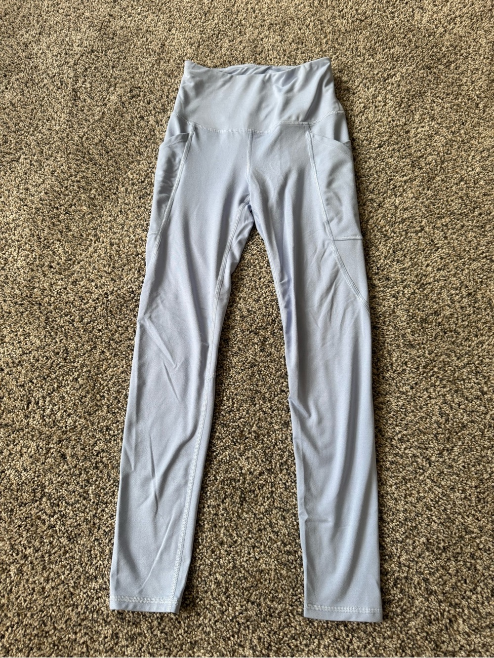 SO Light Gray Blue High-Waist Pocket Leggings